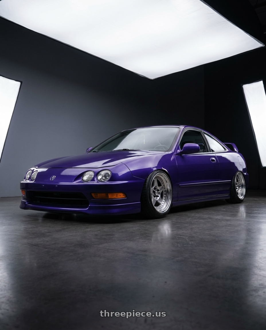 1998 acura integra with Work Meister Cr01 4x100 16x6.5+39 O Disk Bright Buff Finish wheels