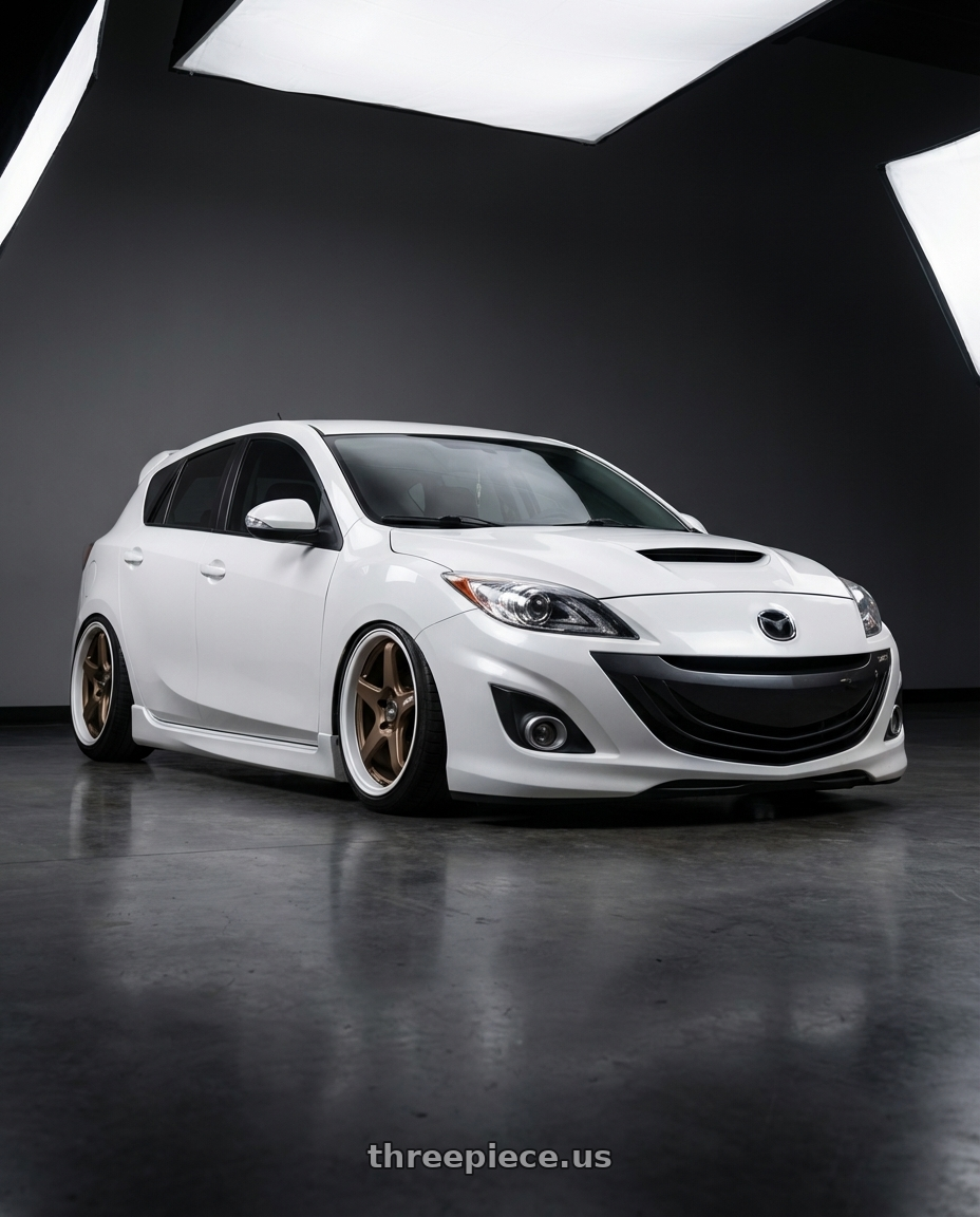2012 Mazda Mazdaspeed3 with ESR Wheels APEX SERIES AP5 5x114.3 18x9.5 +35 Matte Bronze wheels
