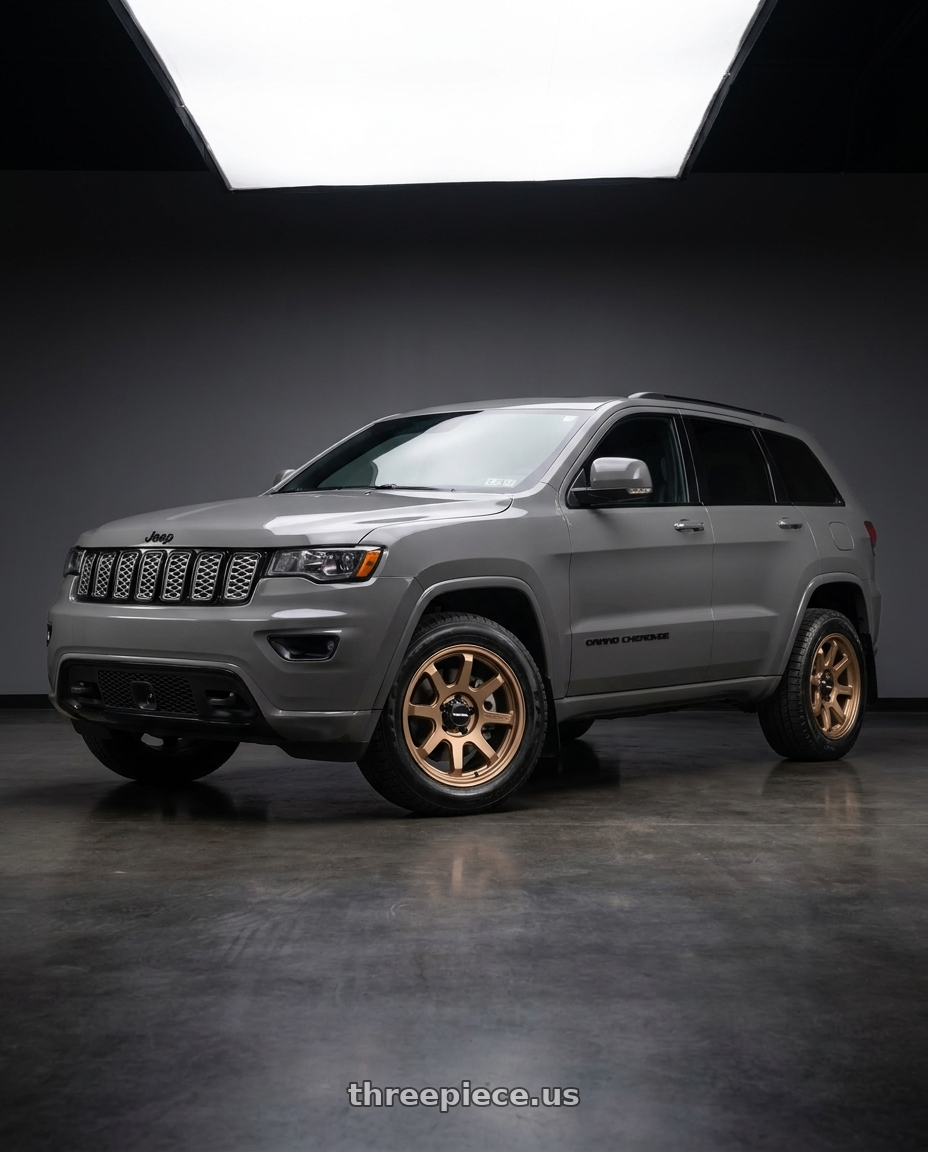 2021 Jeep Grand Cherokee Overland with Vision Off-Road 351 Flow 5x127 17x8+30 Bronze wheels