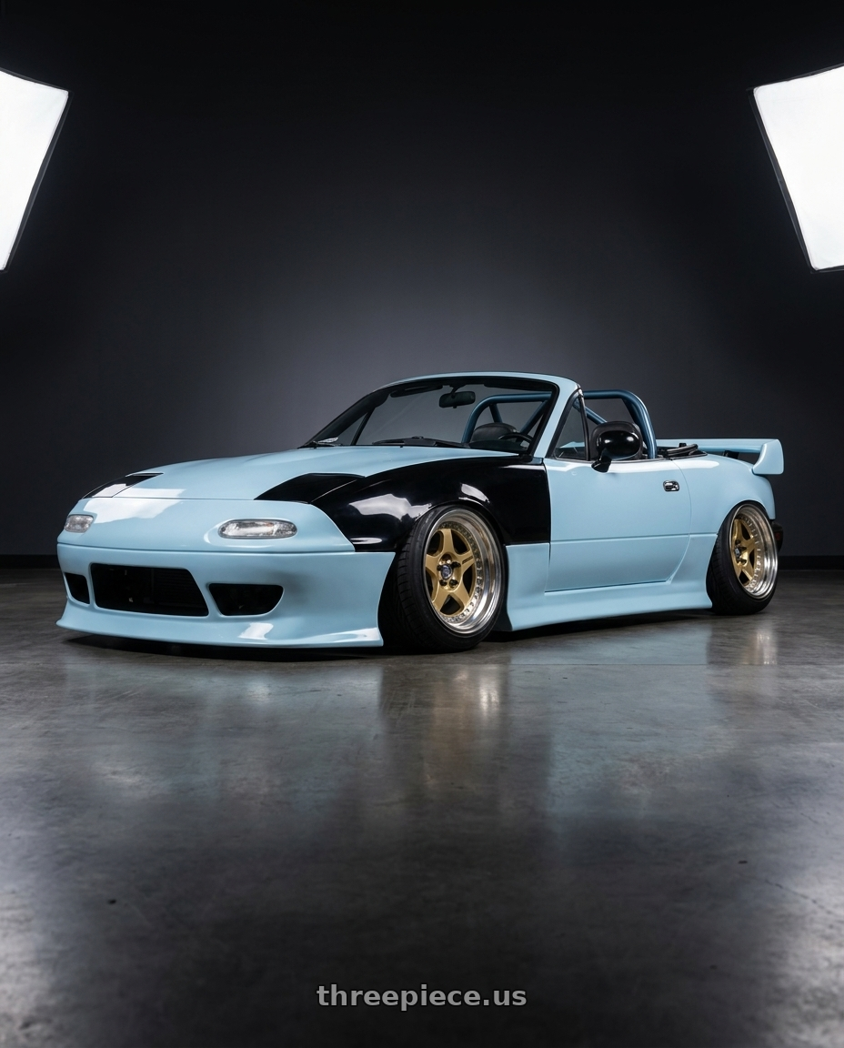 1997 mazda miata with Work Meister Cr01 4x100 16x10+-28 A Disk Bright Buff Finish wheels