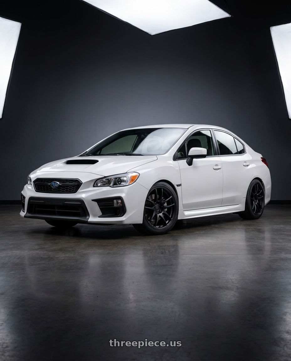 2021 Subaru WRX crystal white with Work Emotion Cr Kiwami 4x100 15x5 +45 Matte Black wheels