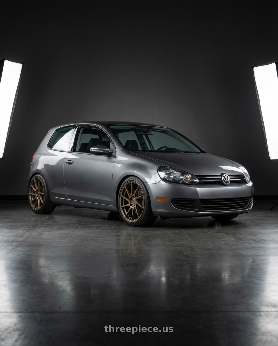2013 Volkswagen GTI MK6 with Aodhan AH09 5x112 18x8.5 +35 Matte Bronze wheels