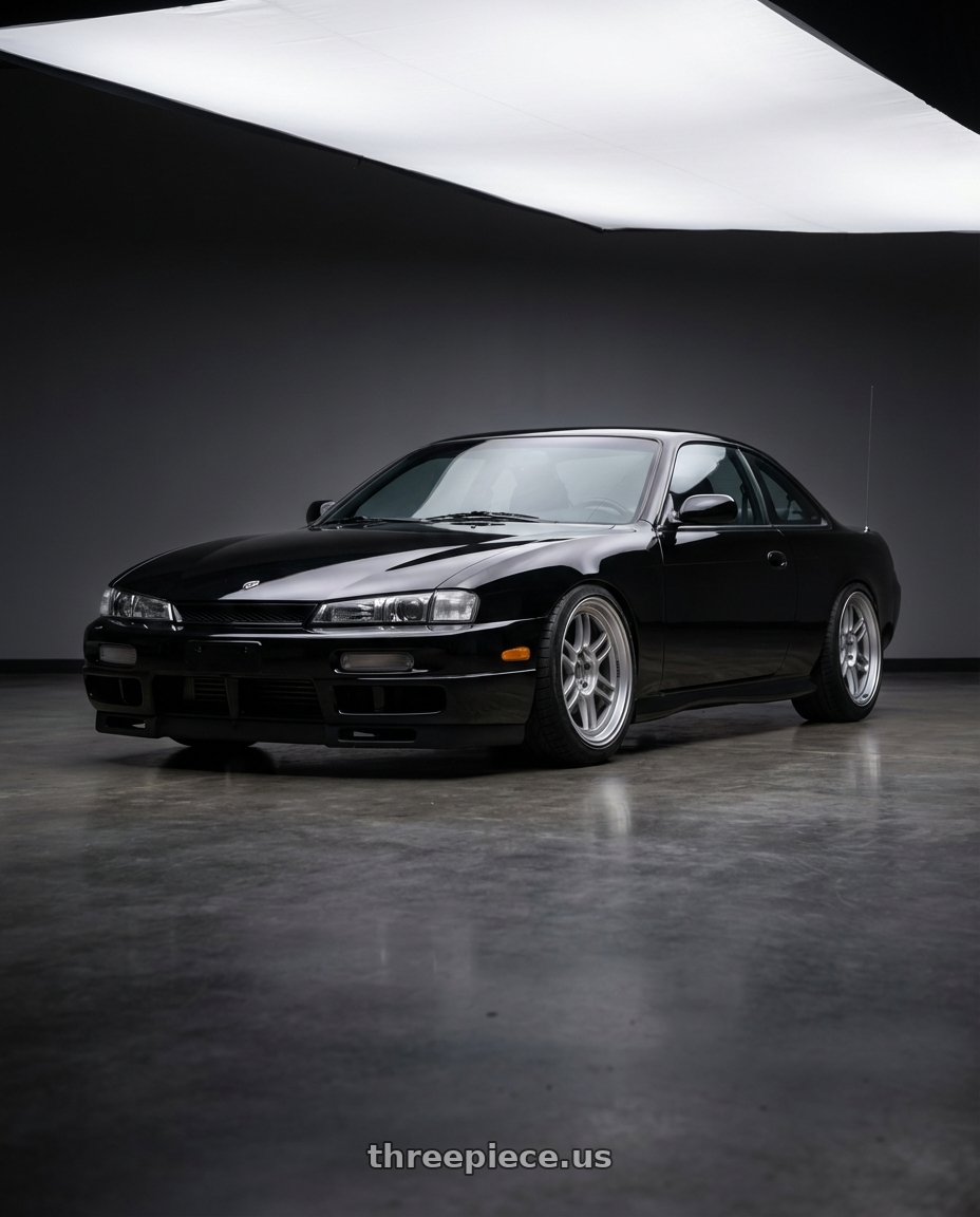 1997 nissan 240sx  with Enkei RPF1RS 5x114.3 18x9.5+12 Silver wheels