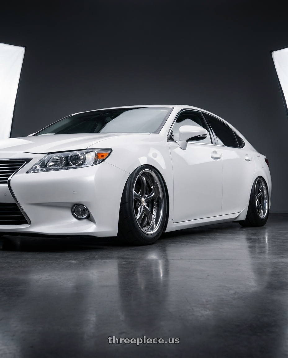 2013 lexus es with Work Wheels VS-KF 5X114.3 19x7.5+40 Brilliant Silver Black O Disk FULL REVERSE wheels