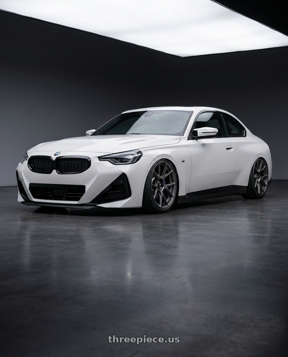 2024 BMW 2 Series G42 with Konig Ampliform 5x112 19x8.5+32 Dark Metallic Graphite wheels
