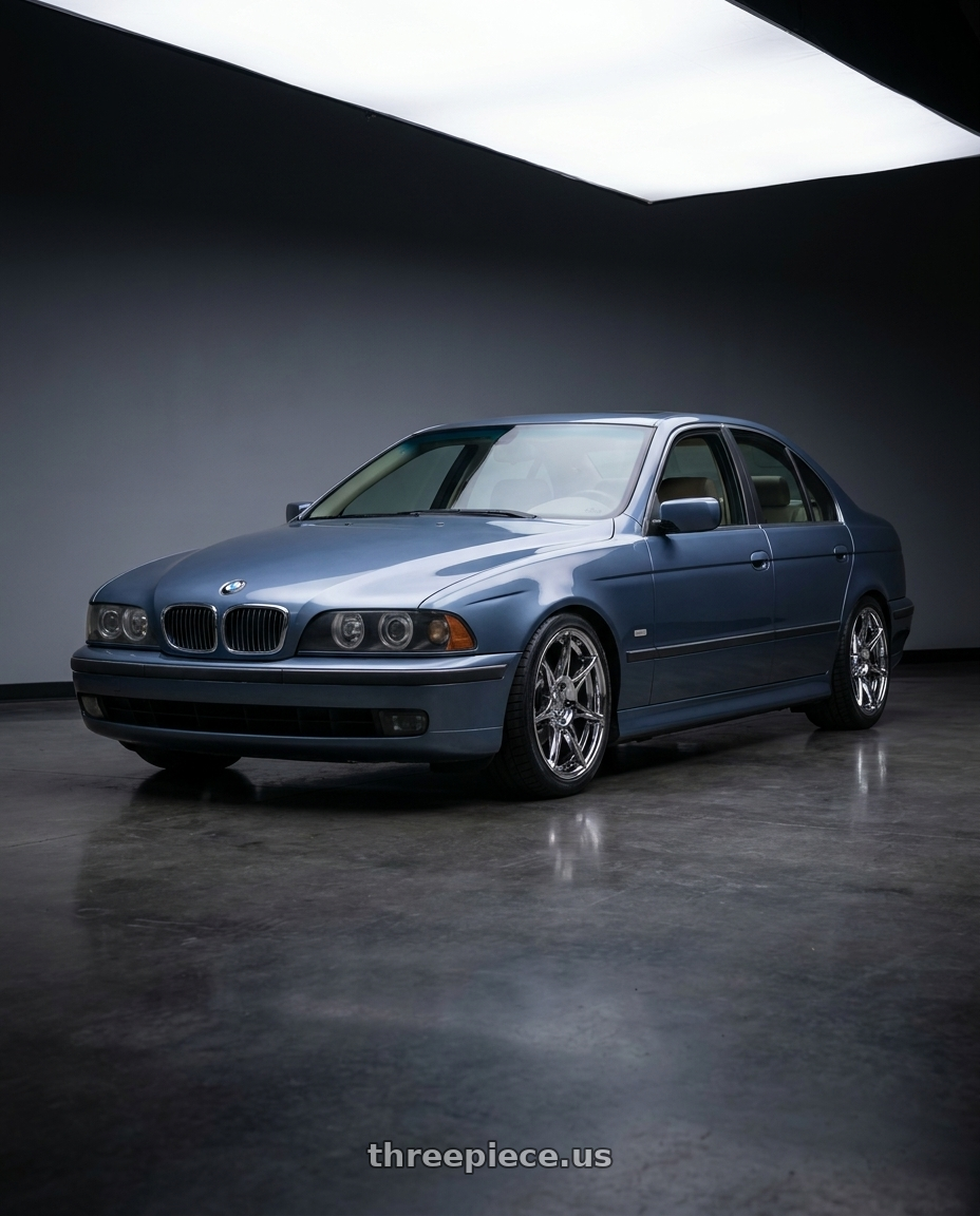 2002 BMW 530i with Stage Wheels Foushee 5x120 18x9.5 +22 Chrome wheels