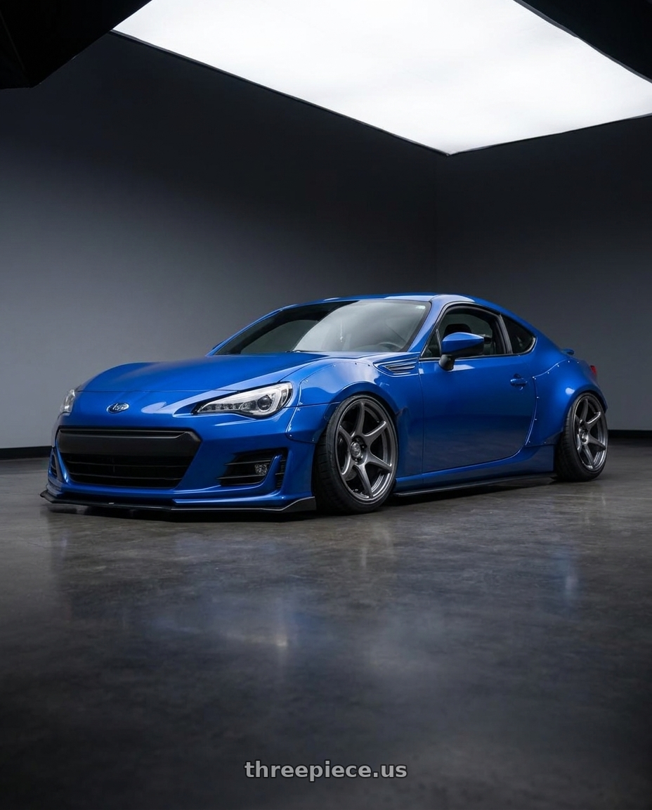 2017 Subaru BRZ with Kansei K11G Tandem 5X100 17x9 35 Gunmetal wheels