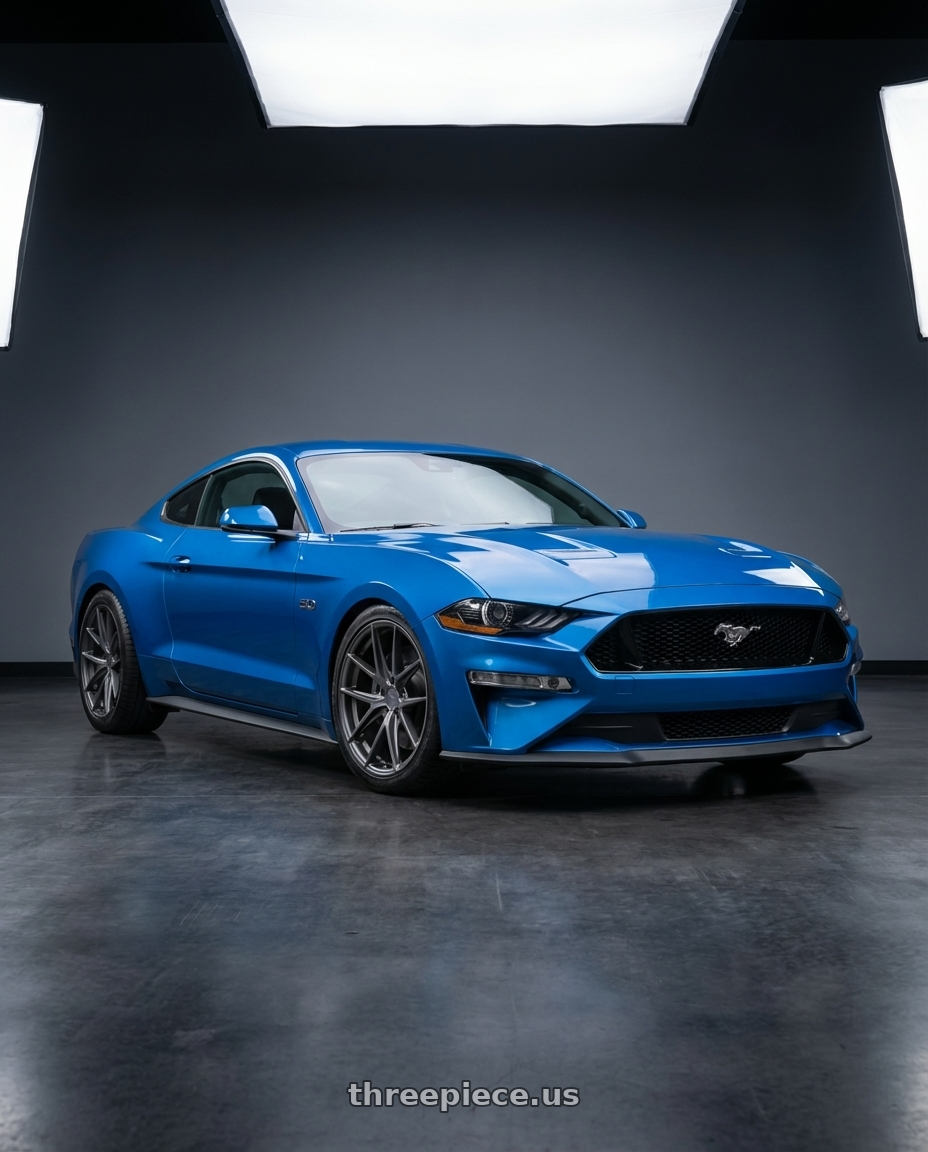 2022 Ford Mustang GT with Niche 1PC M116 MISANO 5X114.3 19X8.5 +33 MATTE GUN METAL wheels