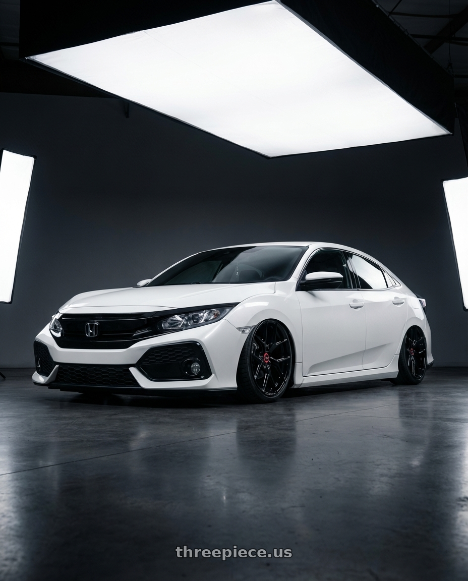 2024 Honda Civic with Vossen HF-5 19x8.5 / 5x114.3 / ET32 / Flat Face / 73.1 - Gloss Black Wheel - HF5-9N60 wheels