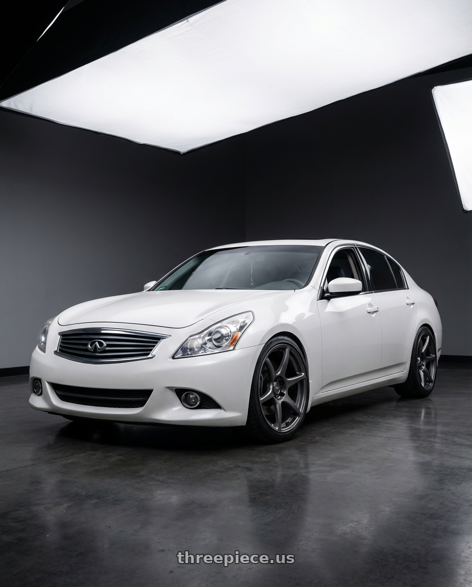 2012 Infiniti G37 with Kansei K11G Tandem 5x114.3 19x10.5 12 Gunmetal wheels