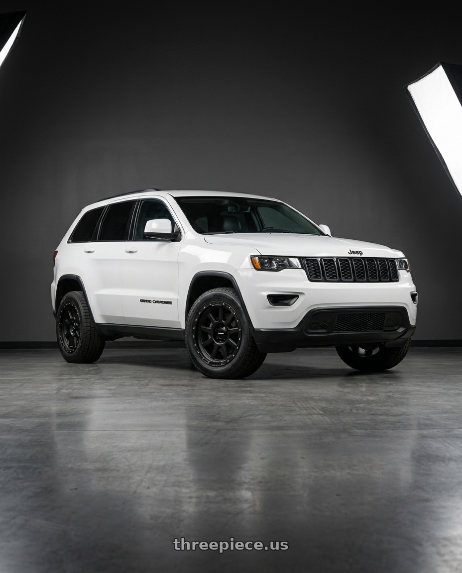 2018 Jeep Grand Cherokee Laredo with Vision Off-Road 350 Ojos 5x127 18x9+12 Satin Black wheels