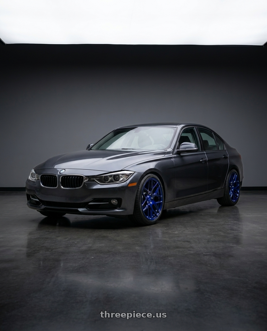 2012 Bmw F30 with MRR FS1 5x120 18x8.5  +35 Candy Blue wheels