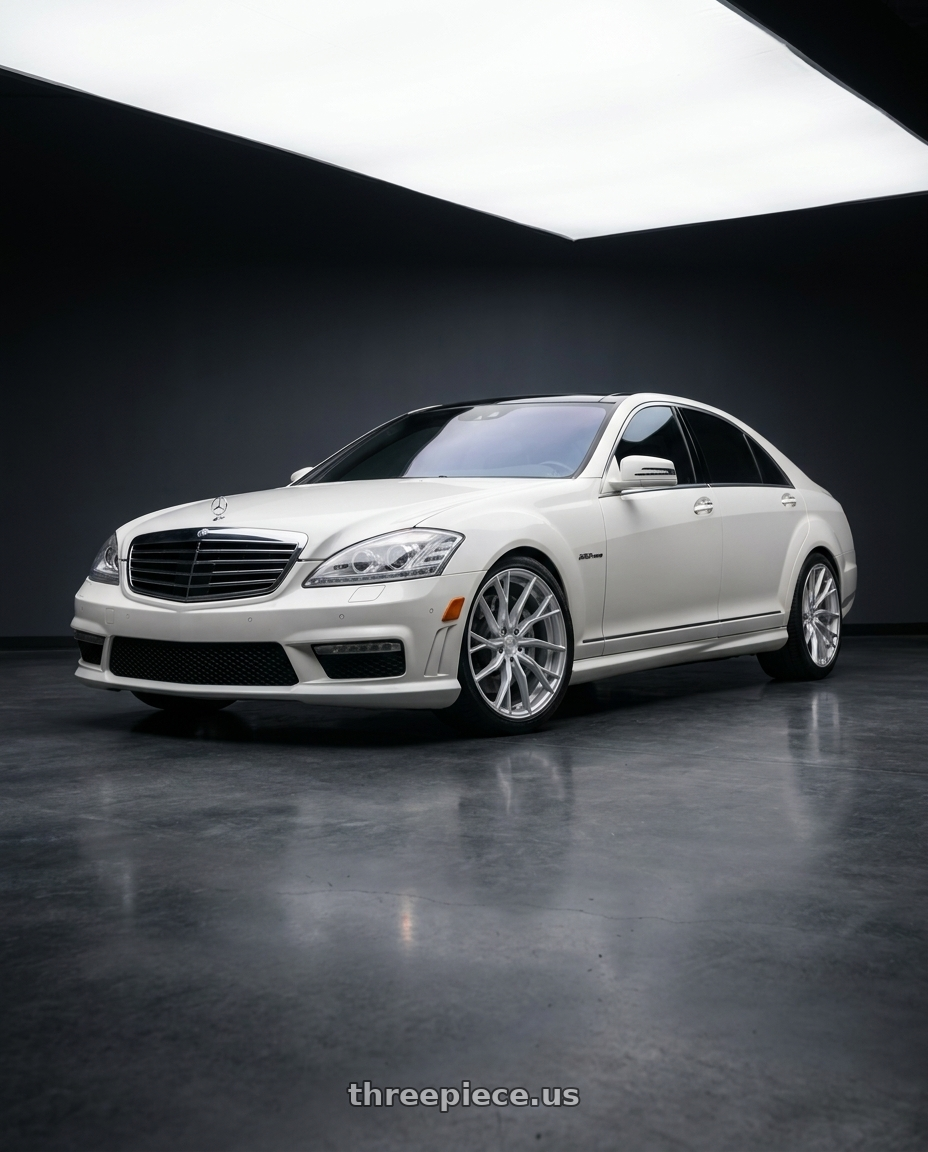 2009 mercesdes Benz s63 with Niche 1PC M273 NOVARA 5X112 20X10.5 +40 SILVER wheels