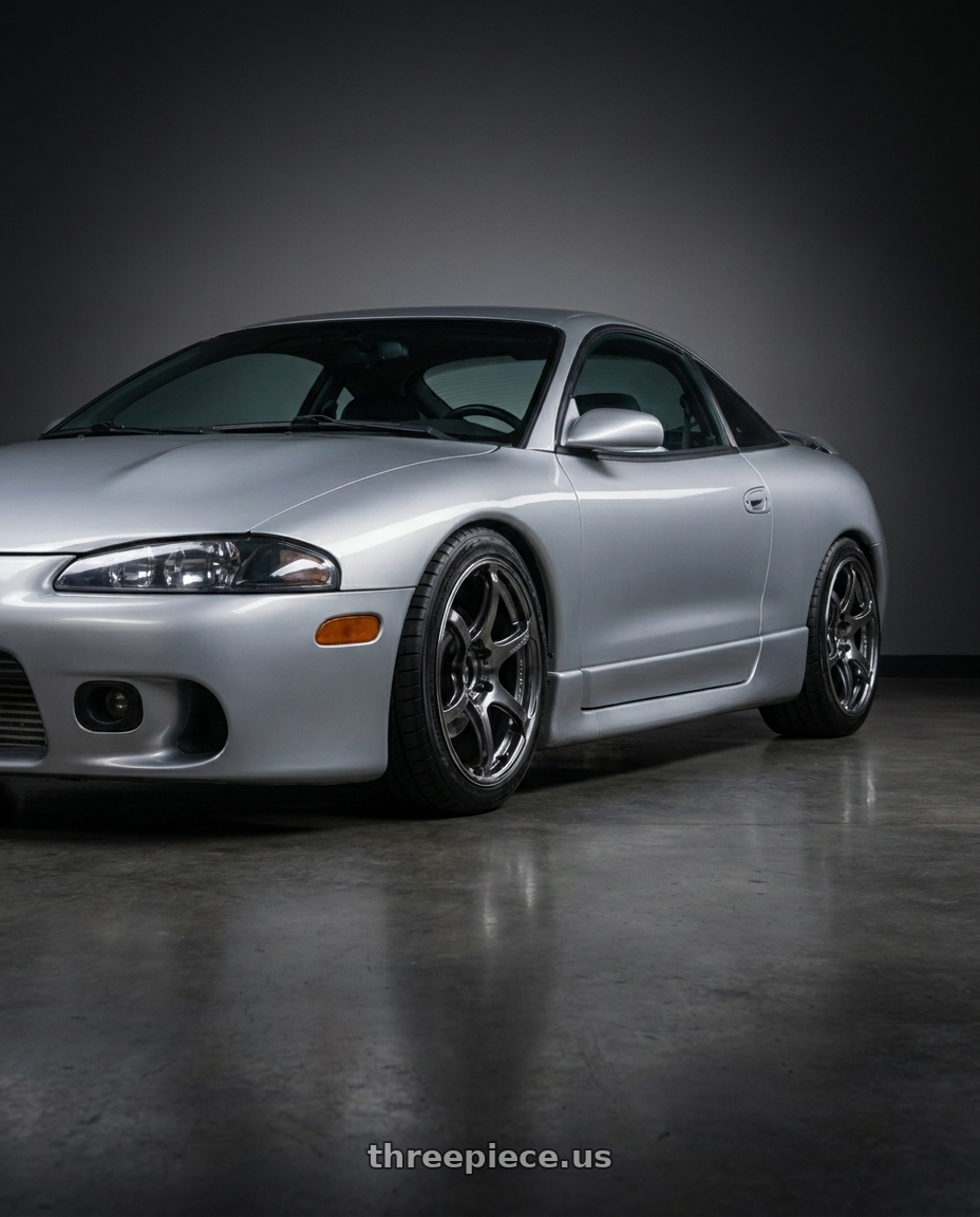 Mitsubishi Eclipse 1998 with Advan Racing RG-4 4x100 17x7.0 +42 RACING HYPER BLACK & RING wheels