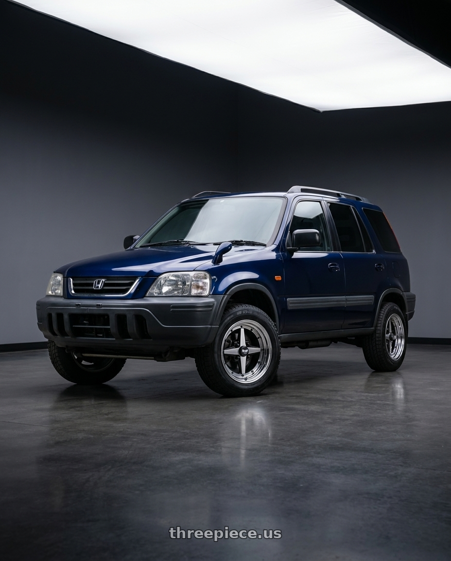 1997 Honda CRV with Equip 01 Black Polish 4x114.3 15x6 +32 wheels