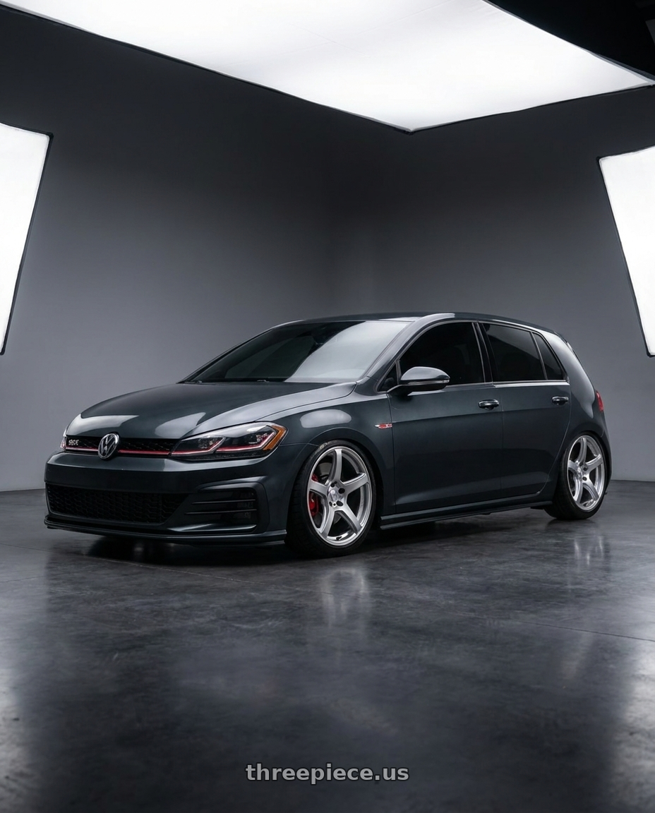 2021 Volkswagen Gti with Work Emotion T5r 5x114.3 18x8.5 +35 Glow Silver wheels