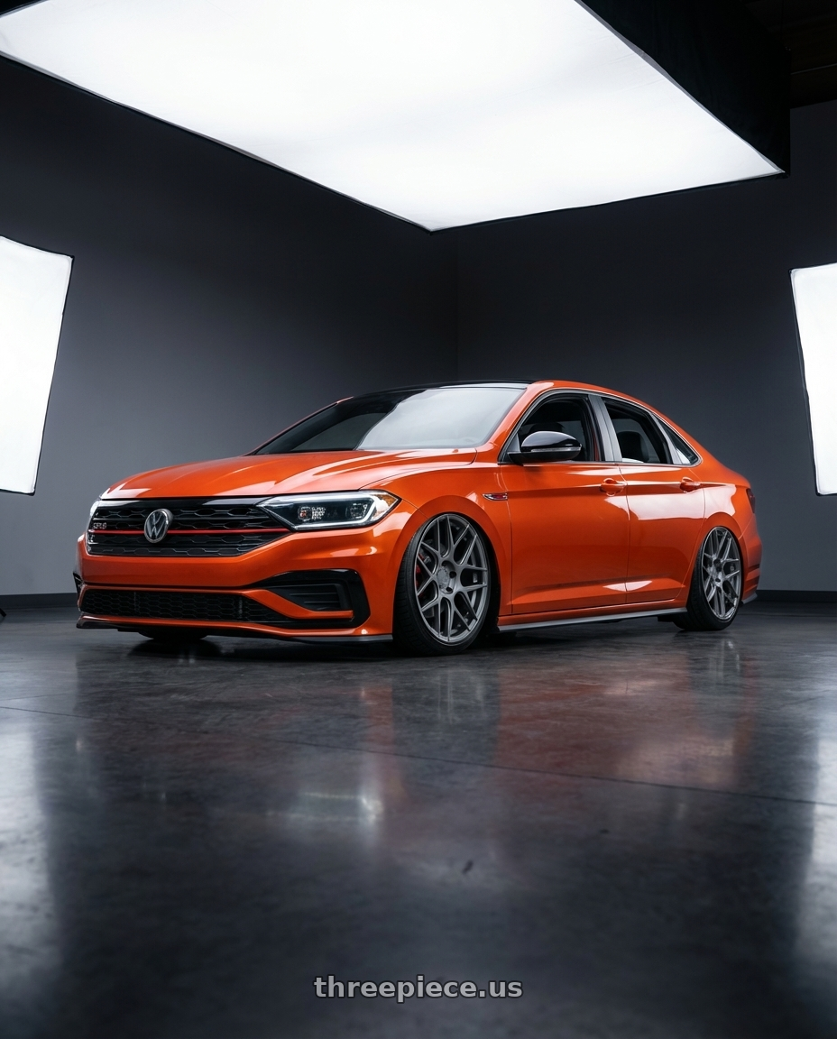 2023 Volkswagen Jetta GLI MK7 with Aodhan AFF2 5x112 19x9.5+35 Matte Gray wheels