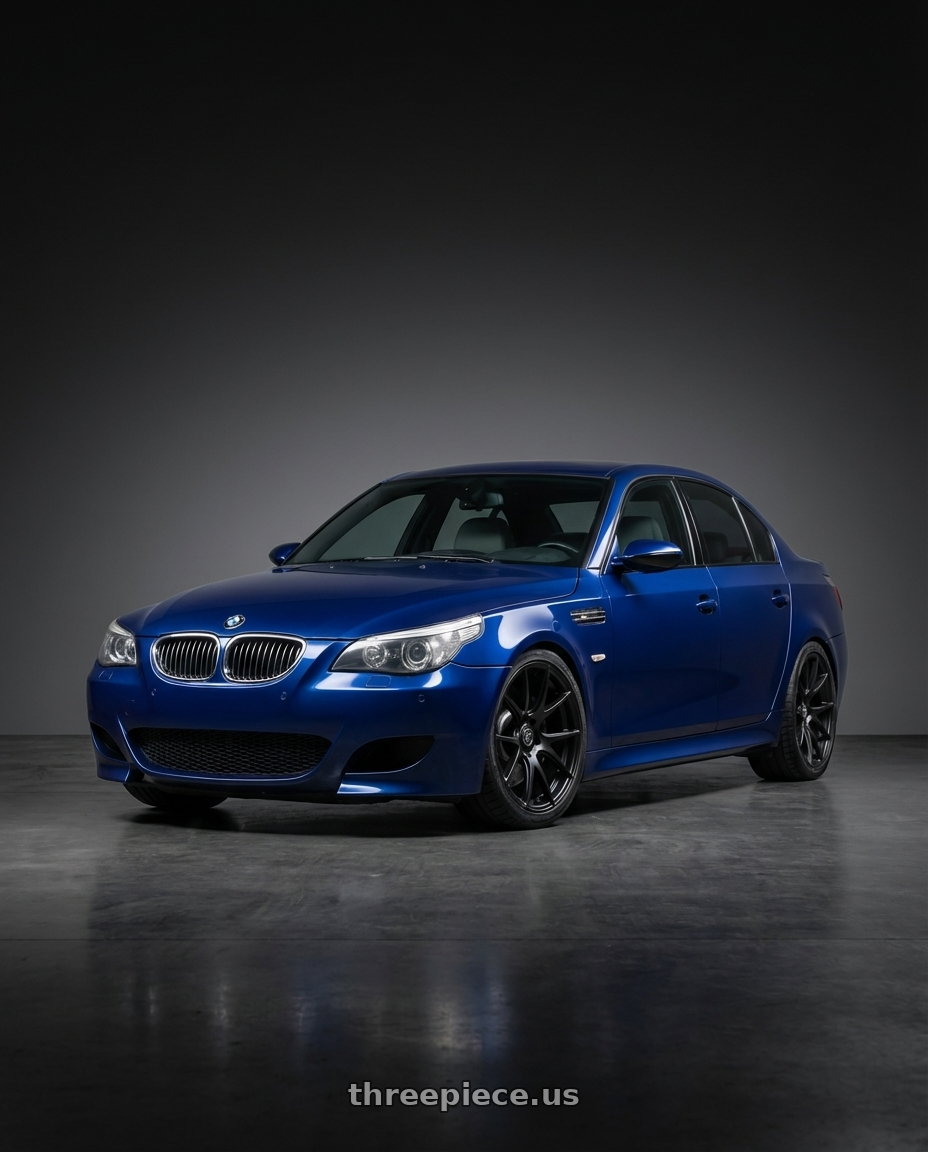 2010 BMW M5 E60 with Forgestar CF5V 5x120 19x9 +38 Satin Black wheels