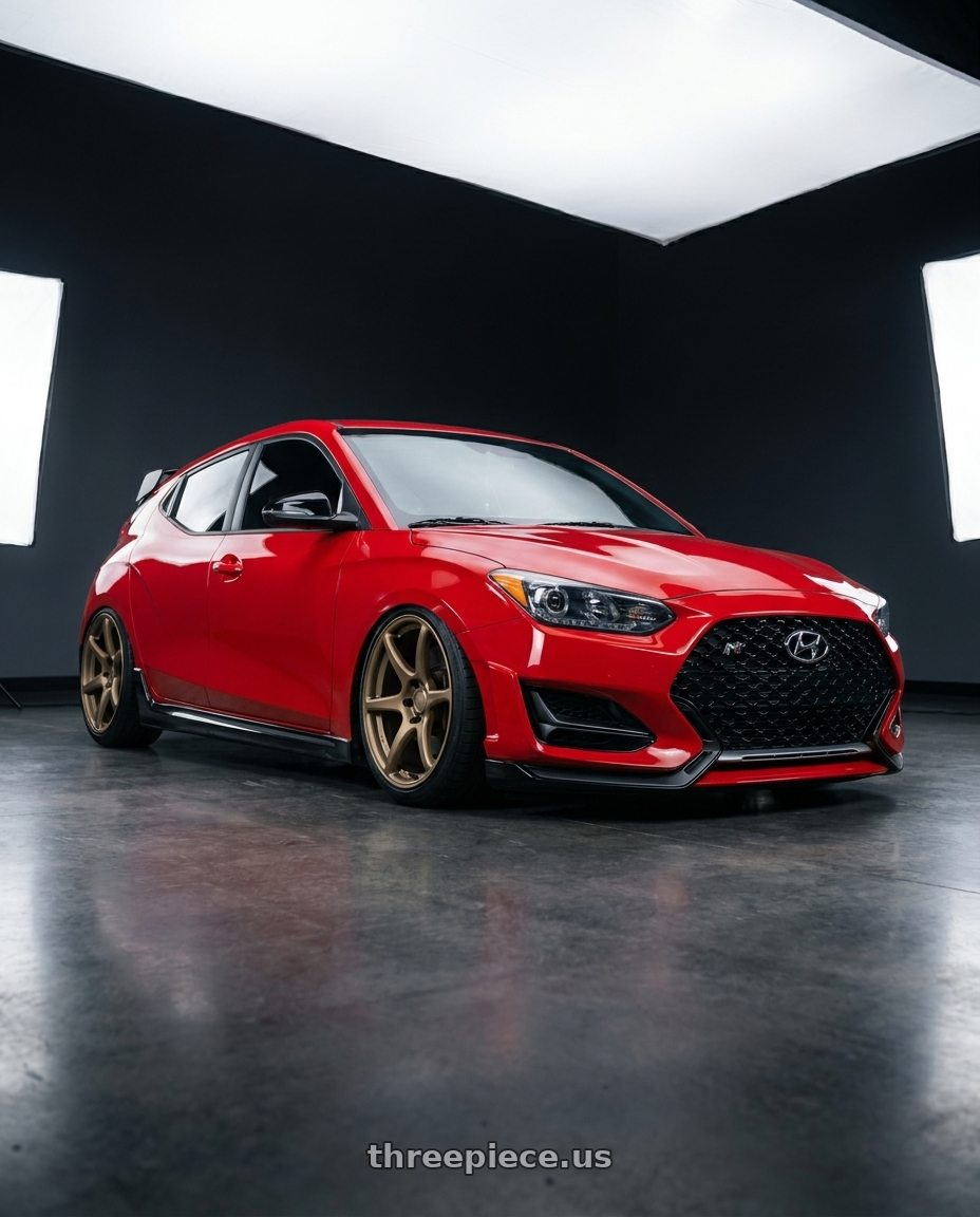 2022 Hyundai Veloster N with Kansei K11B Tandem 5x114.3 19x10.5 22 Bronze wheels
