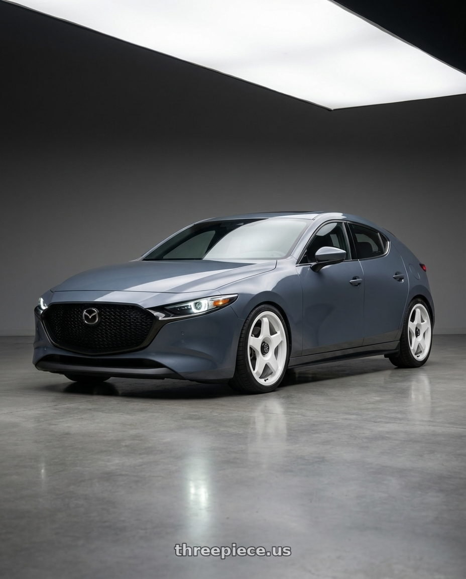 2023 Mazda Mazda3 Turbo with fifteen52 CHICANE 5x114.3 / 5x100 18x8.5 +35 RALLY WHITE (GLOSS WHITE) wheels