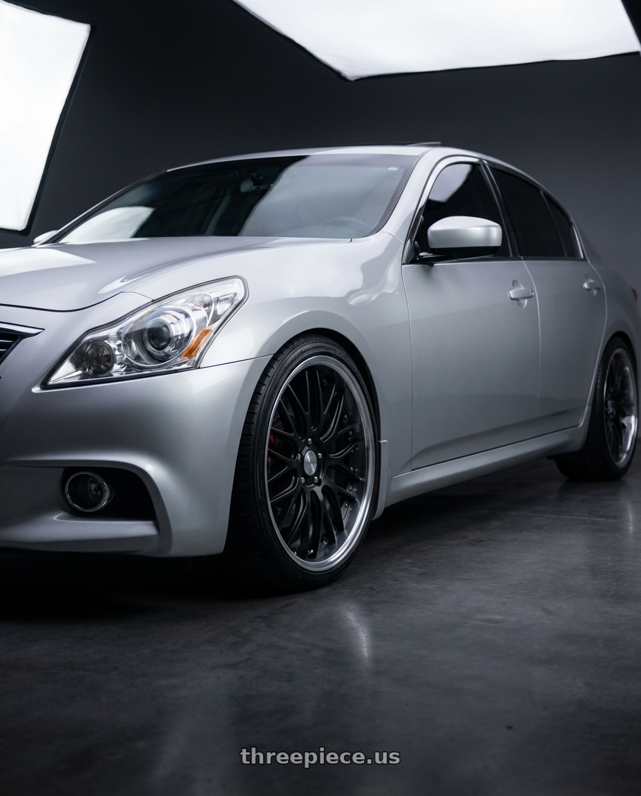2013 infiniti g37x sedan with Work Gnosis Gr204 5x114.3 19x9.5+22 O Disk Matte Black wheels