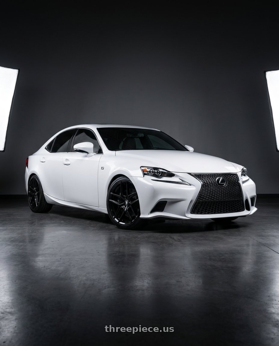 2016 Lexus is200T F-Sport with TOUREN TR79 3279 GLOSS BLACK 18x8 -114 .3 35mm 60.1mm wheels