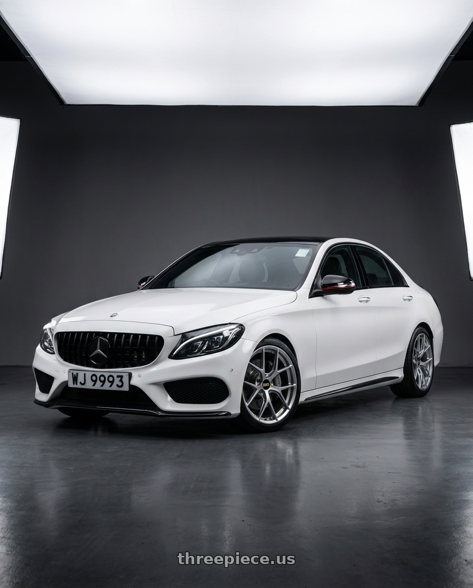 2014 W205 C250 with BBS FI-R 5x120 19x9.5 +22 Diamond Silver wheels