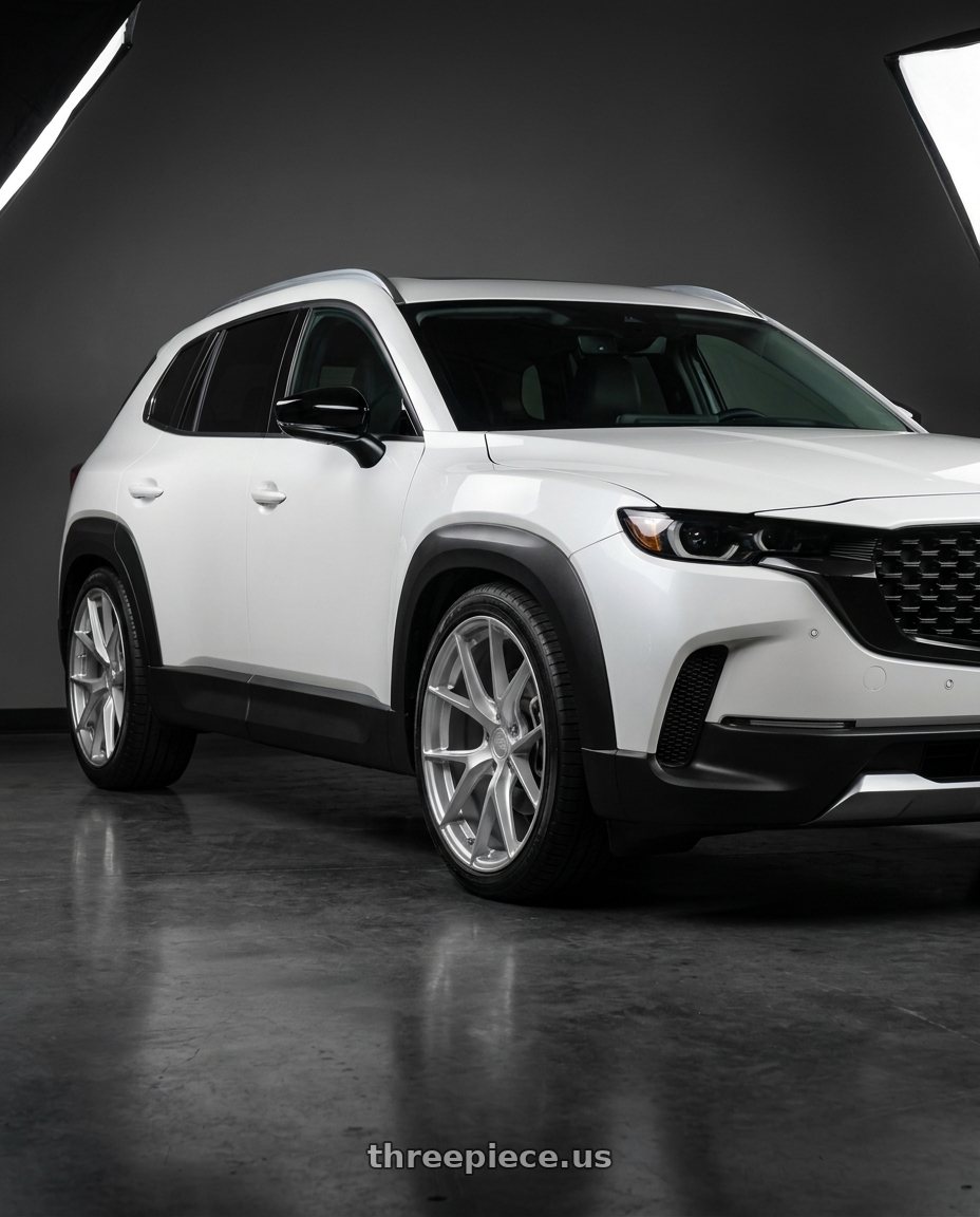 2026 mazda cx50 with Aodhan AFF7 5x114.3 20x9+30 Gloss Silver Machined Face wheels