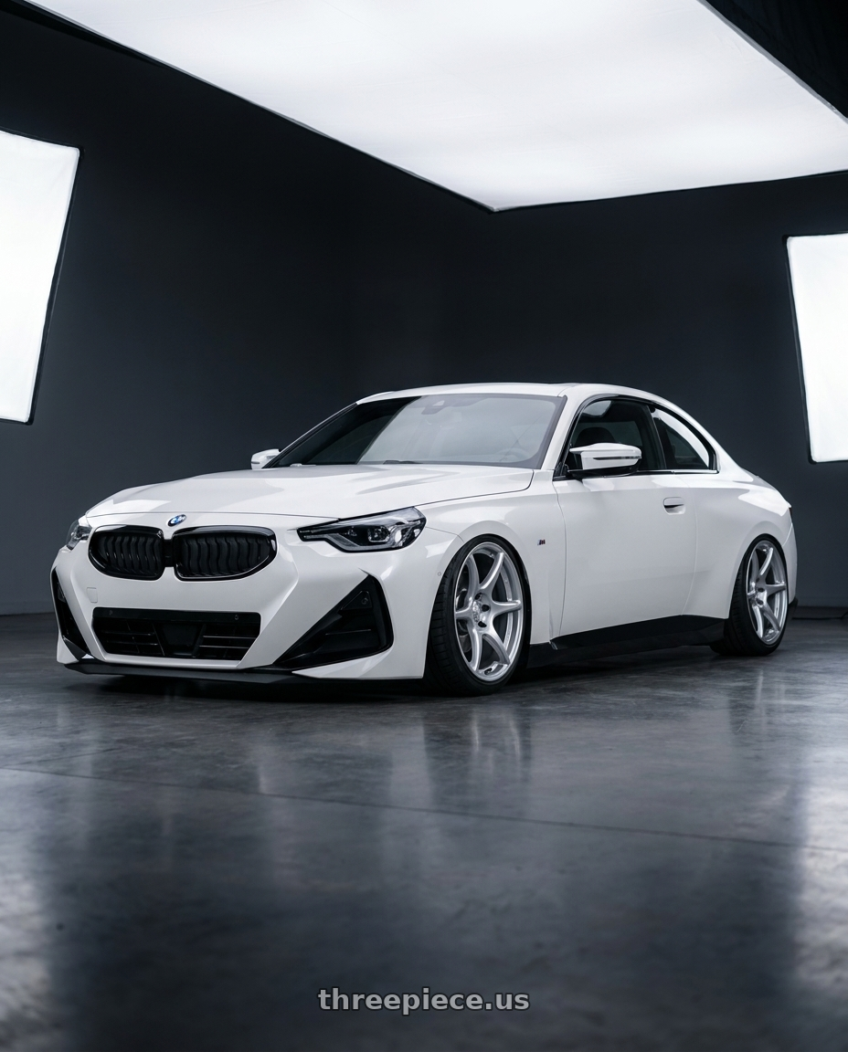 2024 BMW 2 Series G42 with Kansei K11S Tandem 5X112 19x9.5 22 Hyper Silver wheels