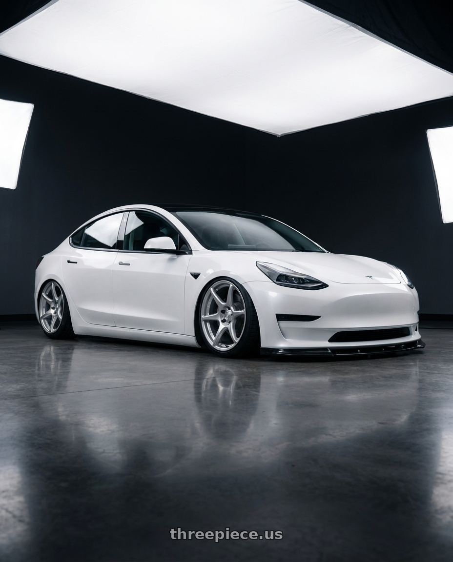 2023 Tesla Model 3 with Kansei K11S Tandem 5x114.3 19x9.5 12 Hyper Silver wheels