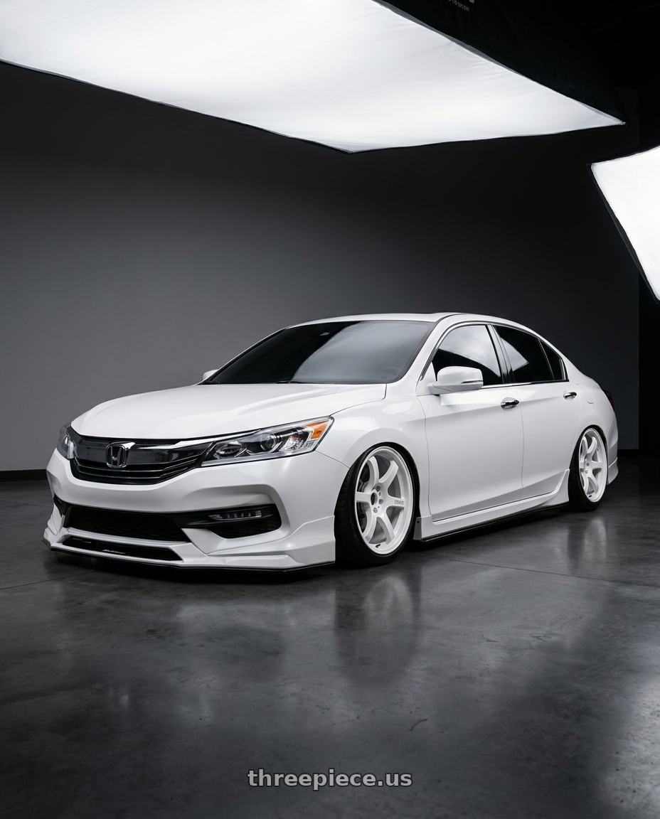 2016 Honda accord with Gram Lights 57DR 5x114.3 17x9 +22 CERAMIC PEARL wheels