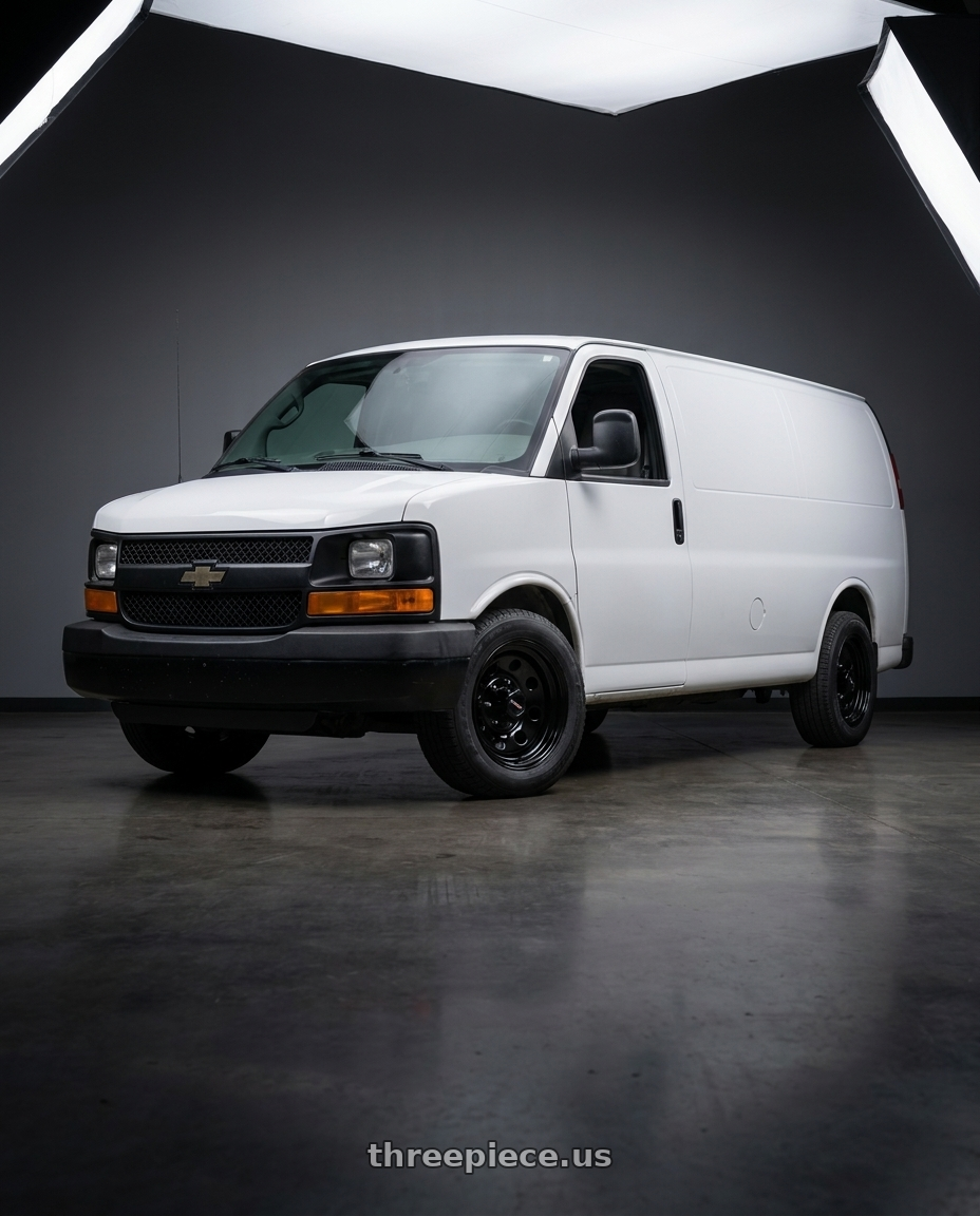 2012 Chevy Express with Vision HD 85H 8x165.1 16x7+0 Gloss Black wheels