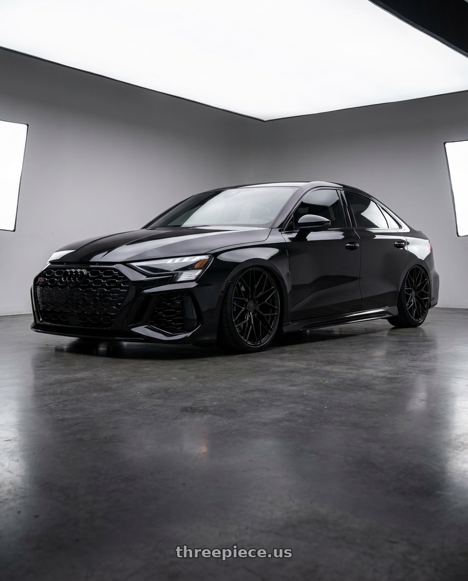 2022 Audi RS3 8Y with Avant Garde Wheels M520R 5X112 19x9.5 +40 Gloss Black wheels