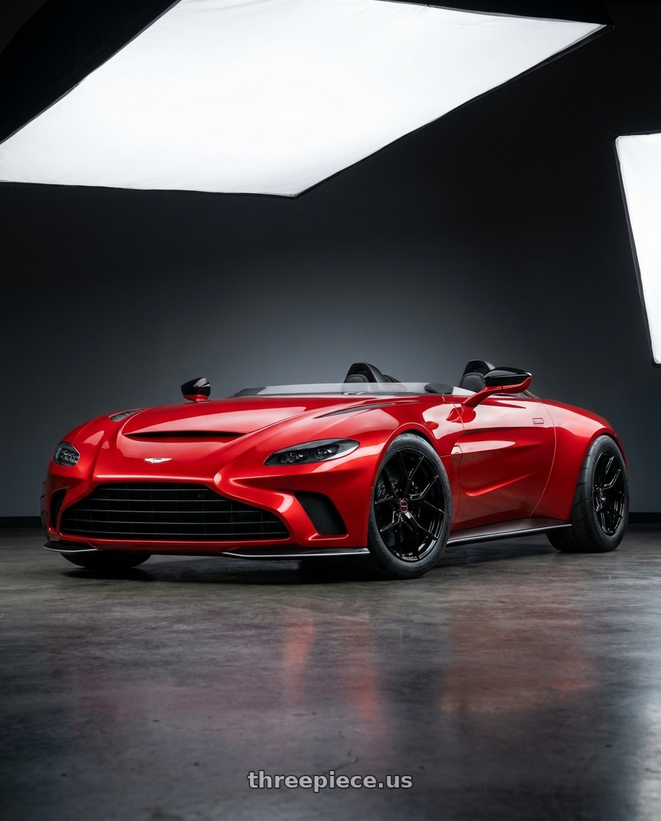 2021 ASTON MARTIN V12 SPEEDSTER with VOSSEN HF-5 5X120 21x12 +52 GLOSS BLACK wheels