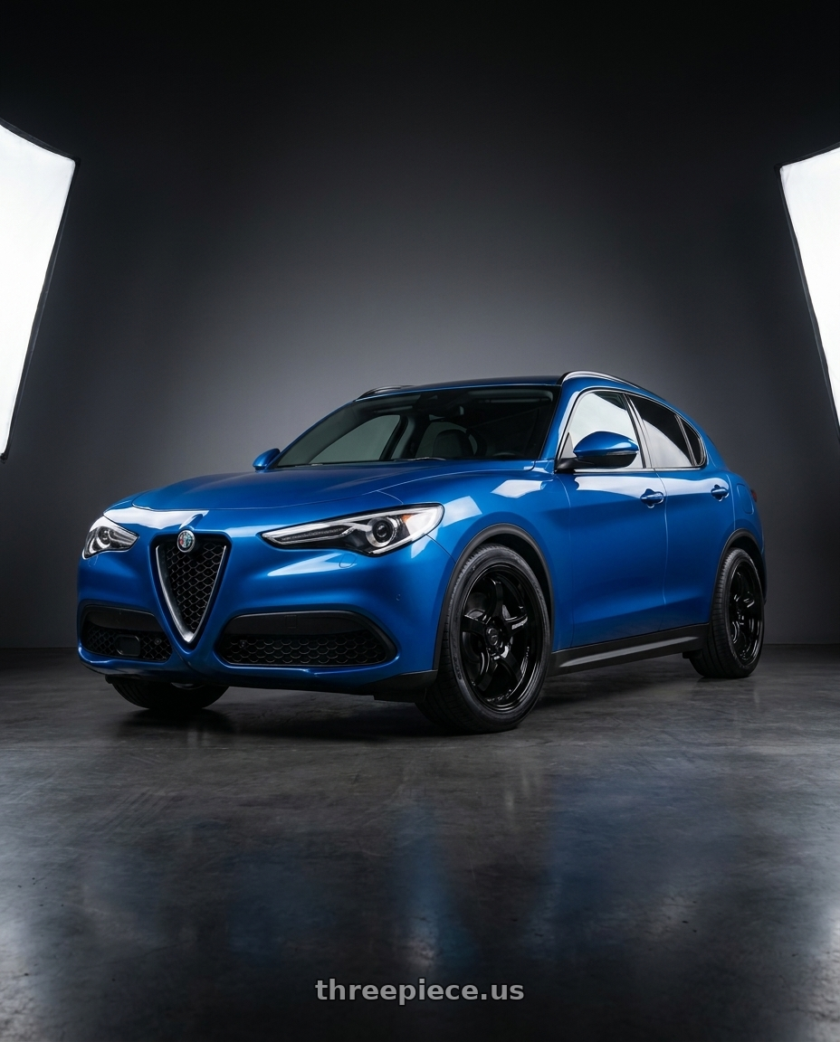 2018 Alfa Romeo Stelvio Q4 Ti Sport with WedsSport RN-05M 5x120 18x9.0+50 Gloss Black wheels