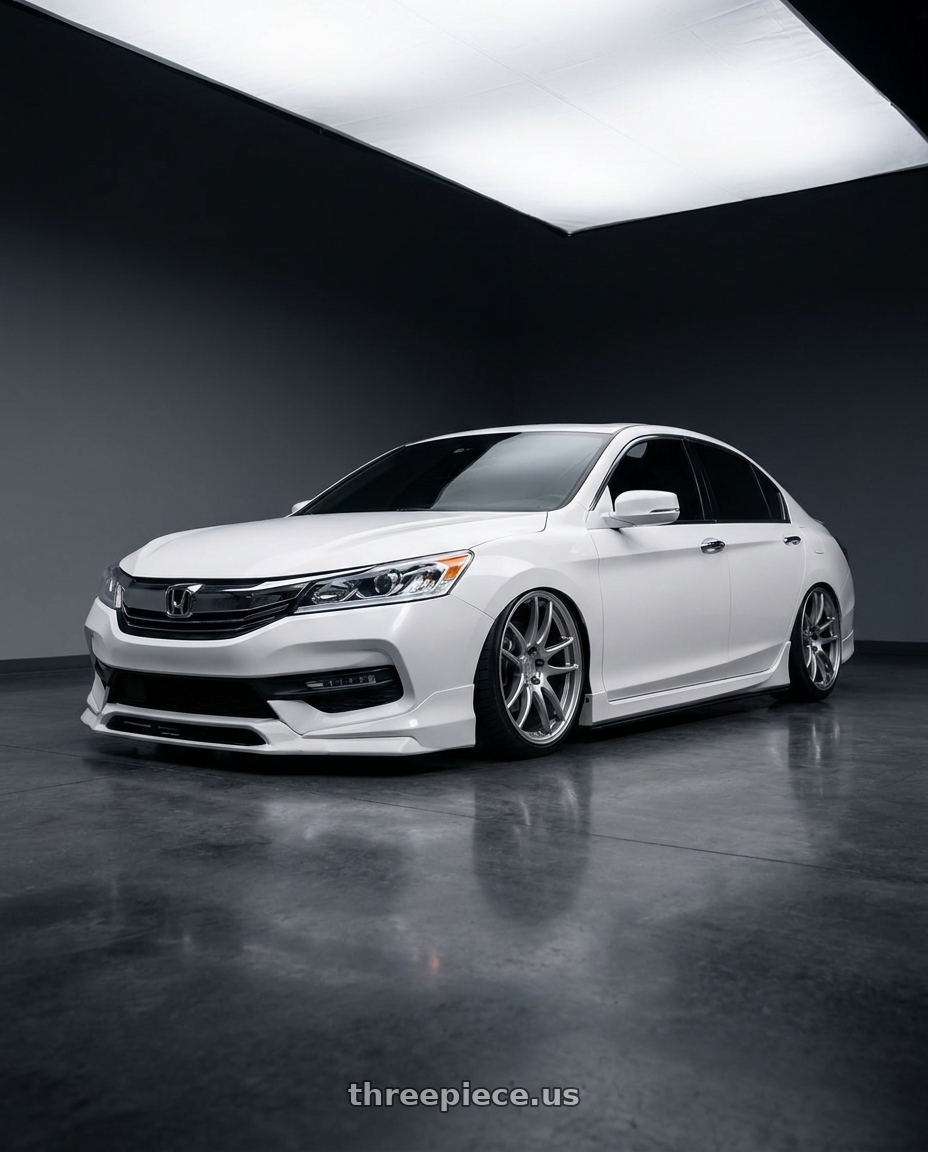 2016 Honda accord with Work Emotion Cr Kiwami 5x108 18x8.5 +38 Gt Silver wheels