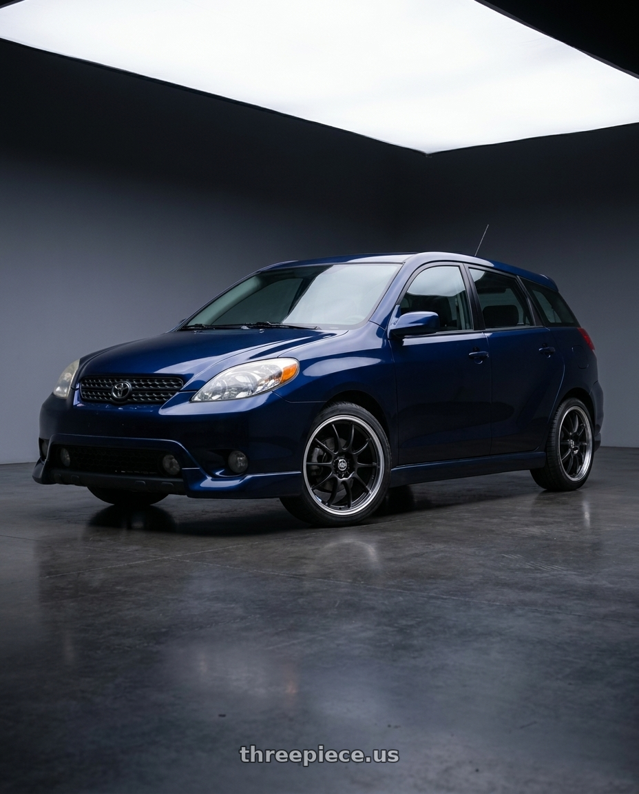 2004 Toyota Matrix with Enkei J10 5x100/114.3 17x7+38 Black w/ Machined Lip Matte wheels