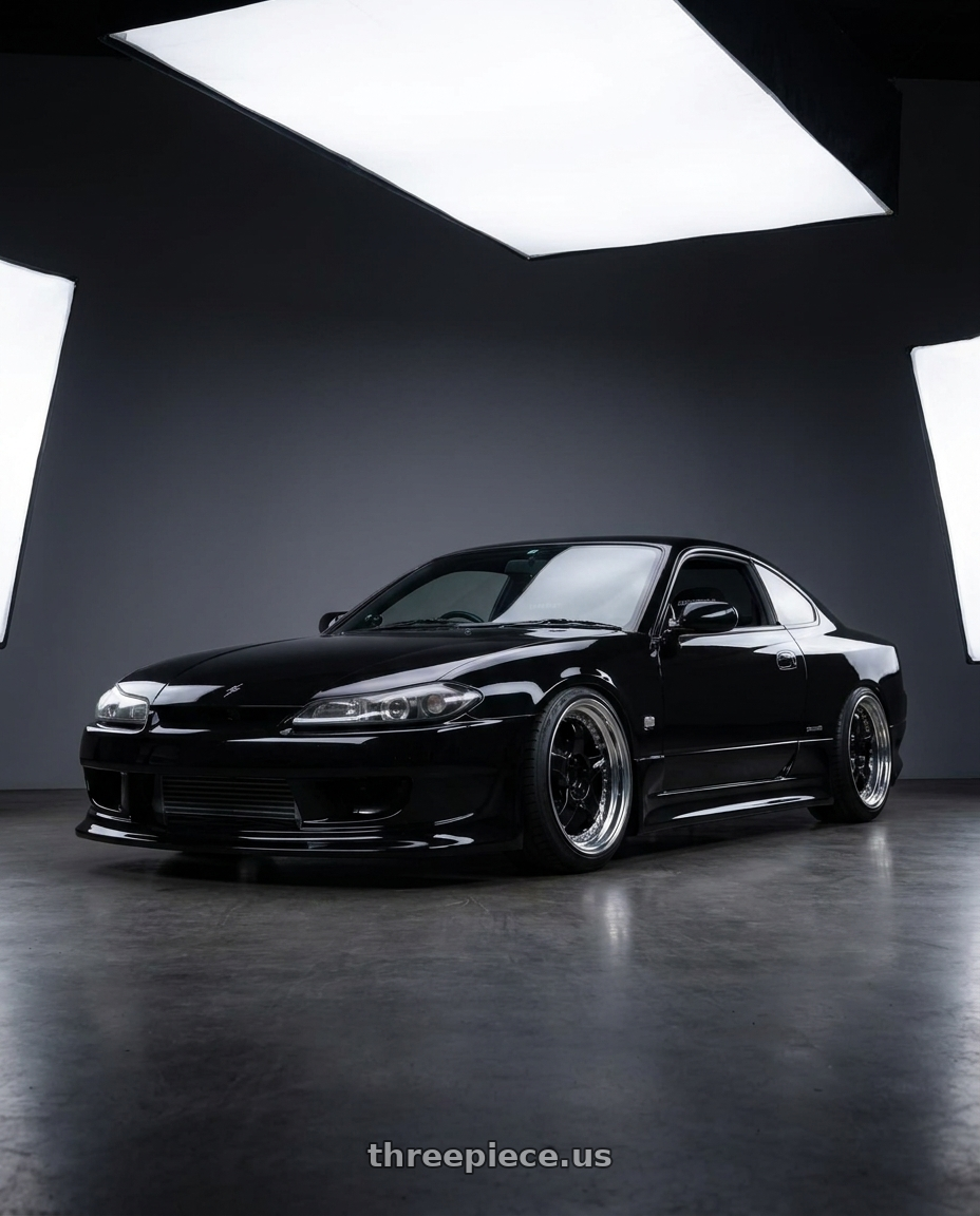 2000 Nissan Silvia S15 with Work Meister S1 3P 5x114.3 18x9.5+35 L Disk Black wheels