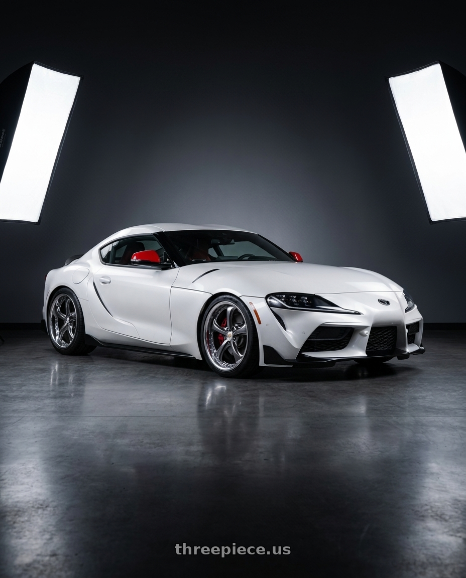 2026 toyota GR supra final with Work Wheels VS-KF 5X114.3 19x8+2 Brilliant Silver Black A Disk FULL REVERSE wheels