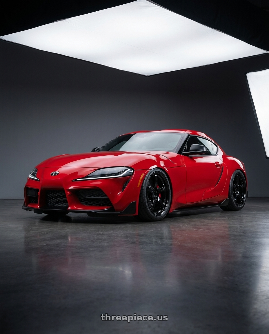 2023 Toyota GR Supra with Gram Lights 57CR 5x112 19x10.5+35 Glossy Black wheels