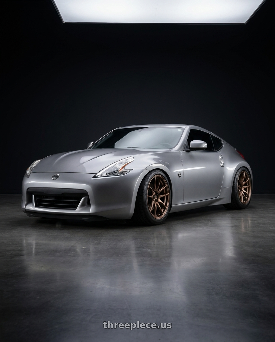 2009 Nissan 370z with WORK Emotion CR Shigoku 5x114.3 18x10.5 +12 Armed Titanium AMG wheels
