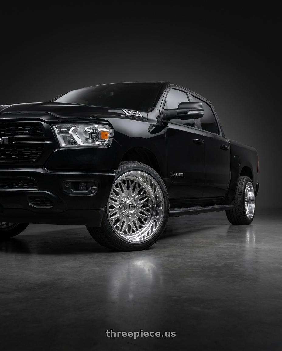 2022 Ram 1500 bighorn Midnight with Fuel Forged FF109 6x139.7 20x12 -40 POLISHED wheels
