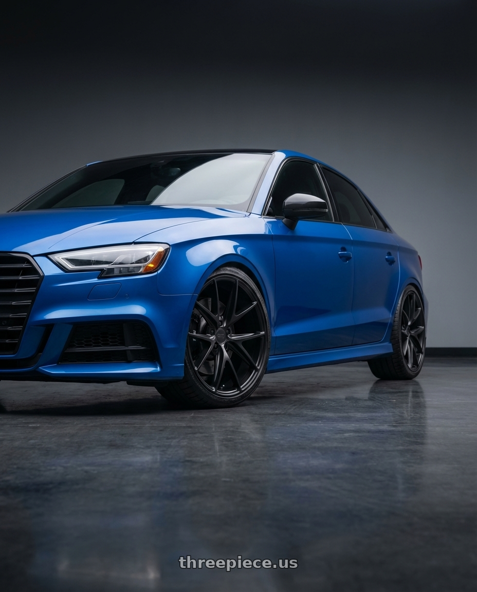 2019 Audi S3 8V with Niche 1PC M117 MISANO 5X112 18X9.5 +48 MATTE BLACK wheels