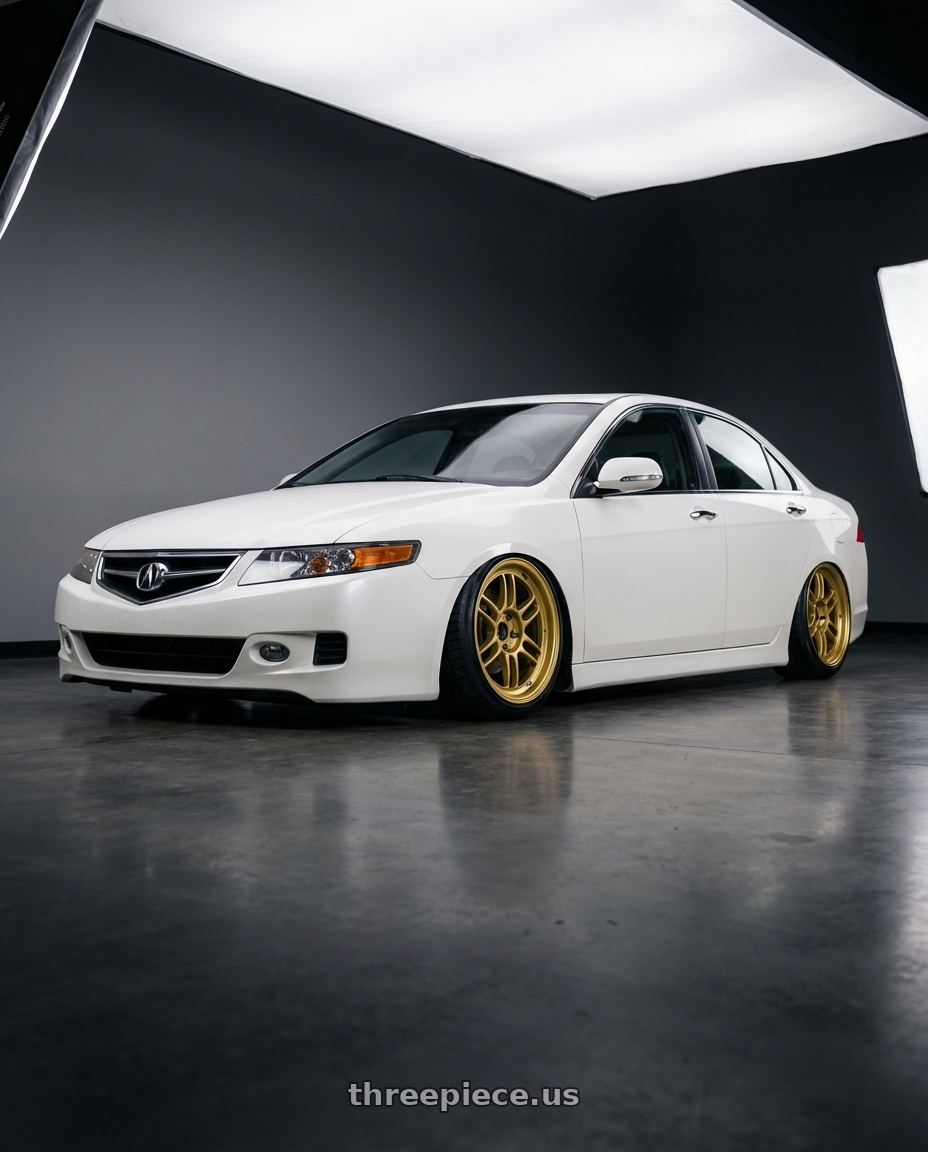 2005 Acura Tsx  with Enkei RPF1 5x114.3 18x8.5+40 Gold wheels
