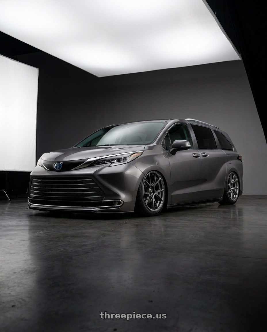 2022 Toyota sienna xse with Konig Ampliform 5x114.3 20x8.5+30 Dark Metallic Graphite wheels