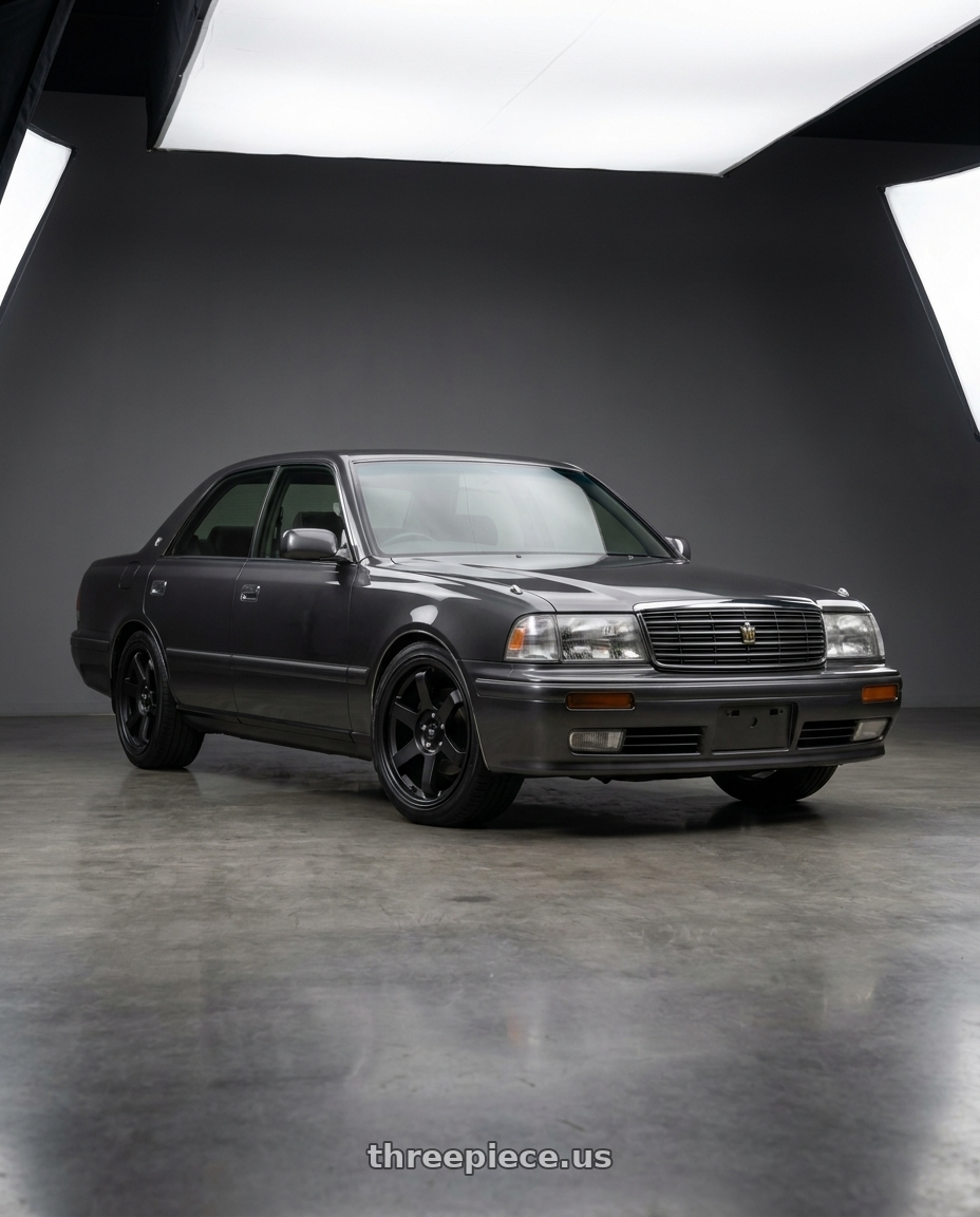 1991 Toyota Crown with MST Wheels MT01 5x100 18x9.5 +35 Matte Black wheels