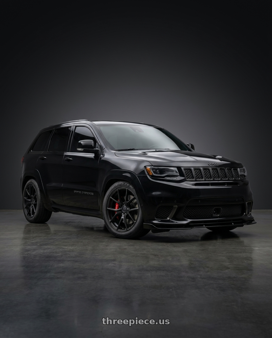 2020 jeep SRT with KMC KM696 PIVOT 5X127 20X9.5 +48 SATIN BLACK wheels