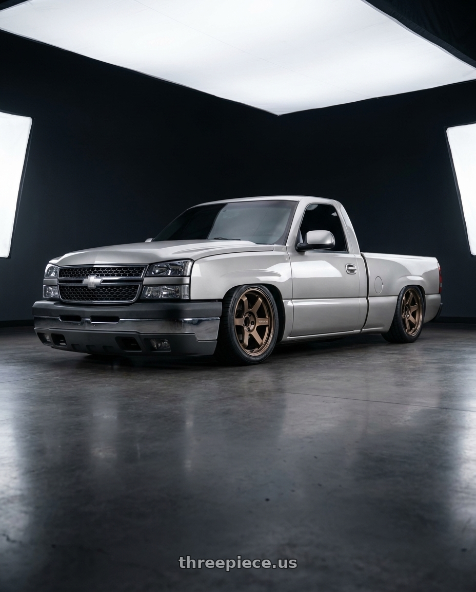 2003 Chevy Silverado 1500 with Volk Racing TE37SB TOURER SR 6x139.7 18x8.5+22 Shining Bronze Metal / FDMC wheels