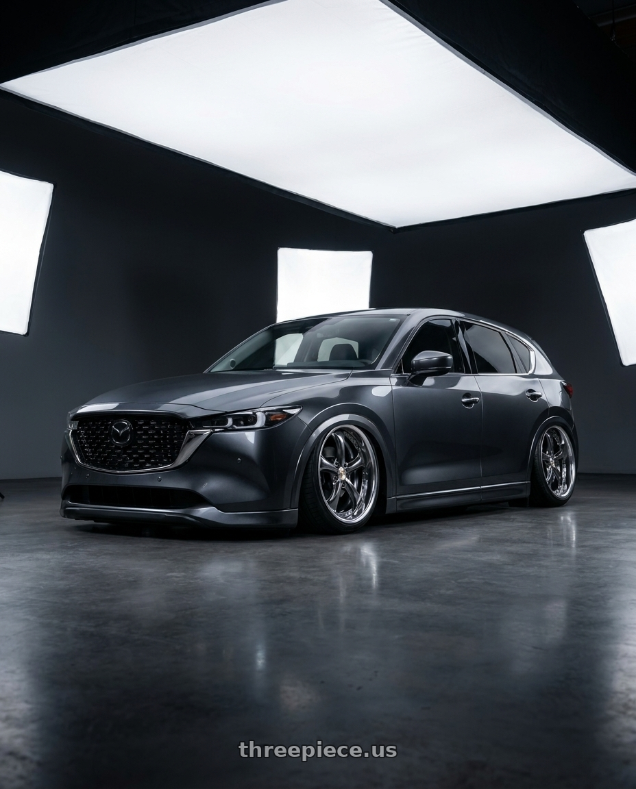 2026 Mazda CX-5 with Work Wheels VS-KF 5X114.3 19x9+15 Brilliant Silver Black A Disk FULL REVERSE wheels