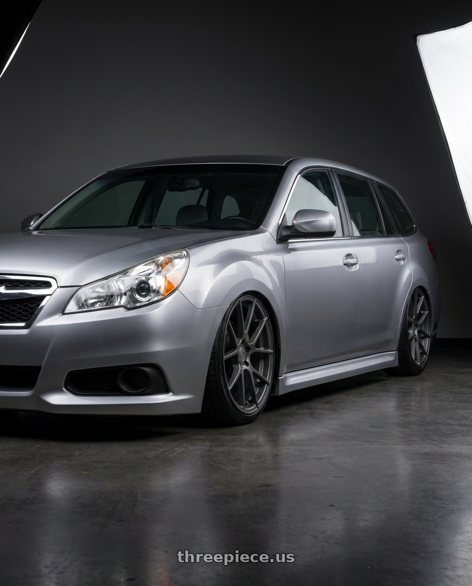 2011 Subaru Legacy Wagon with Avant Garde Wheels M510 5X130 19x11 +52 Dolphin Grey wheels